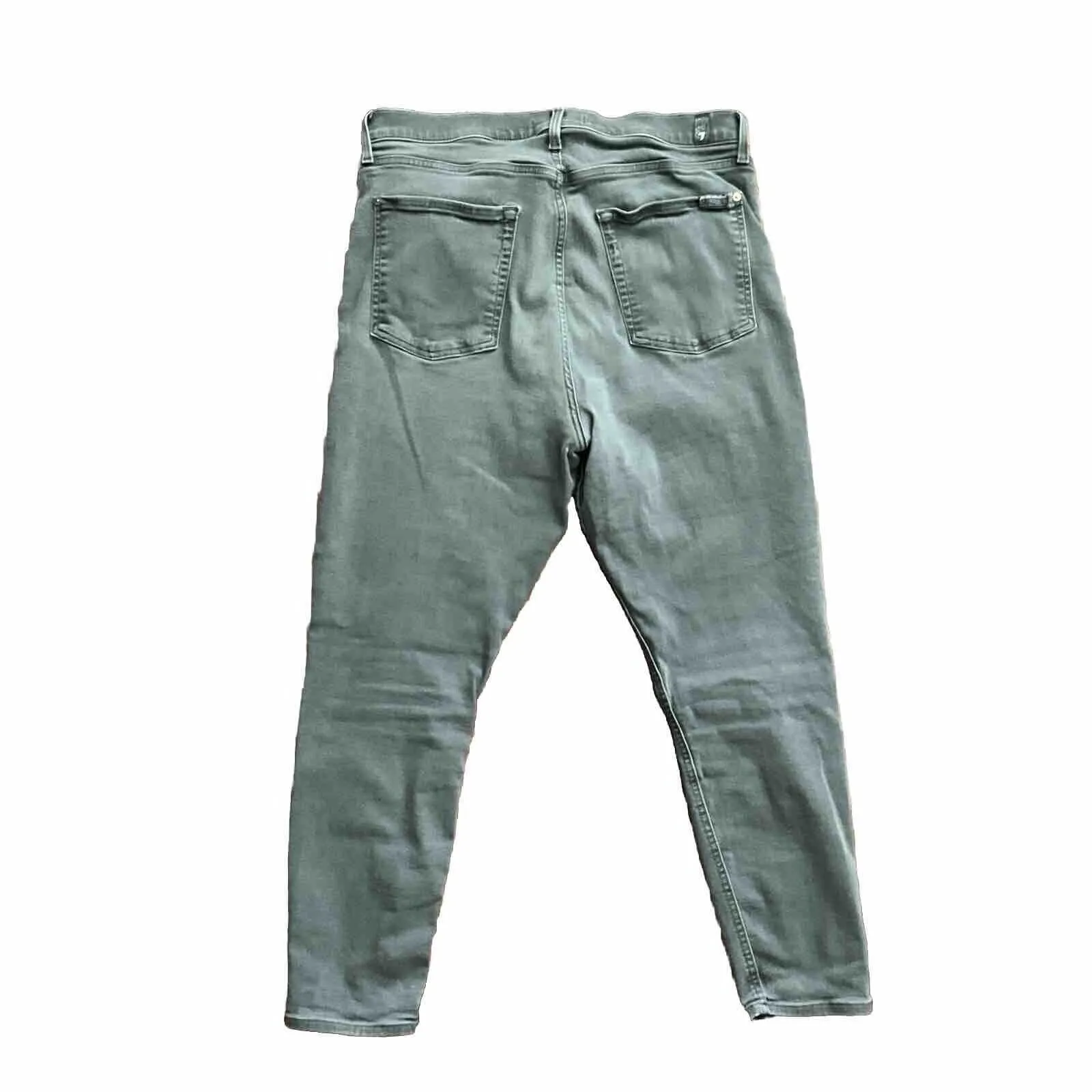 7 For All Mankind Jeans Size 33 B(Air) High Waist Ankle Skinny Gray Denim - Image 3