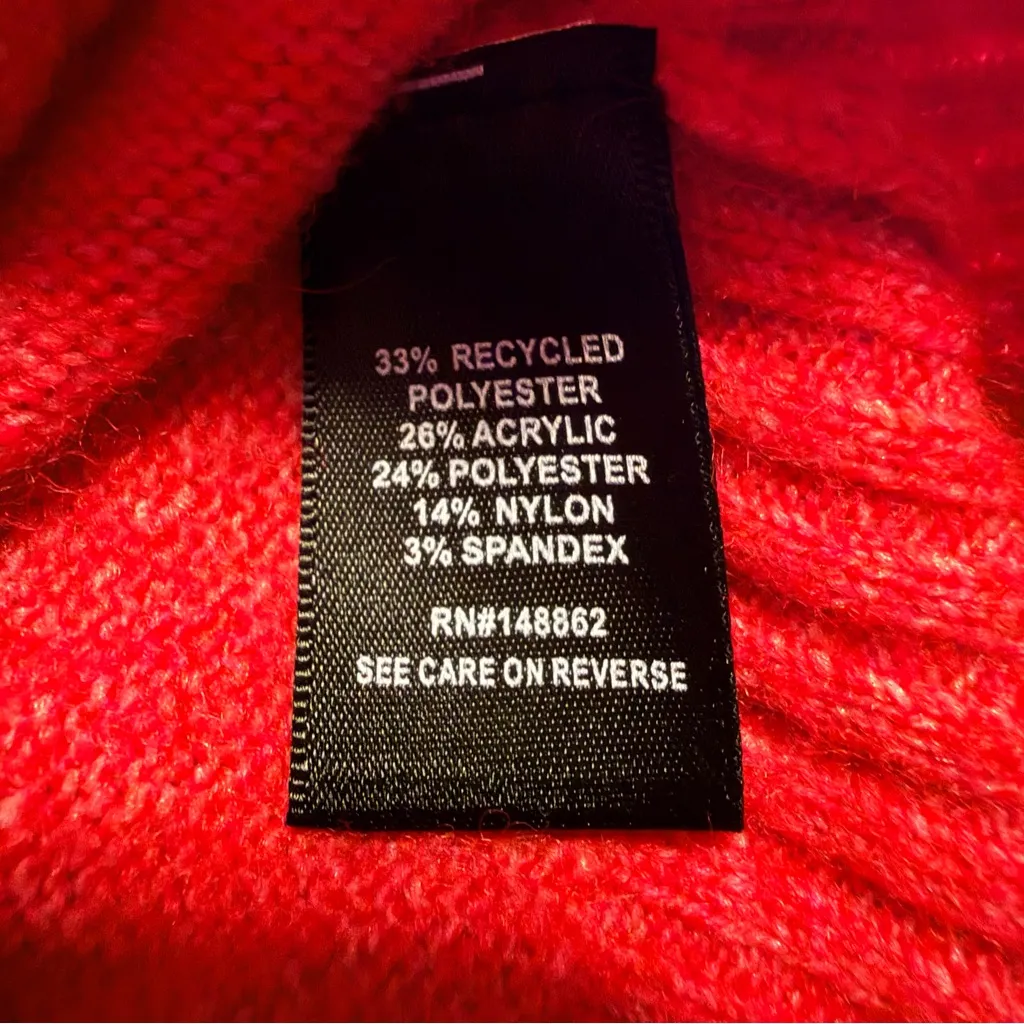 Women’s Torrid Sz 2 Vegan Cashmere Pullover Sweater Jester Red Virtual Pink - Image 3