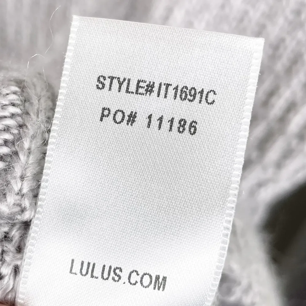 Lulus Cromwell Light Grey Waffle Knit Cozy Turtleneck Sweater Women's Size Small - Image 9