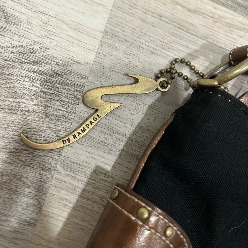 NWT Rampage Fifty Five Large Western Shoulder Bag Purse Black Brown Adjustable - Image 4