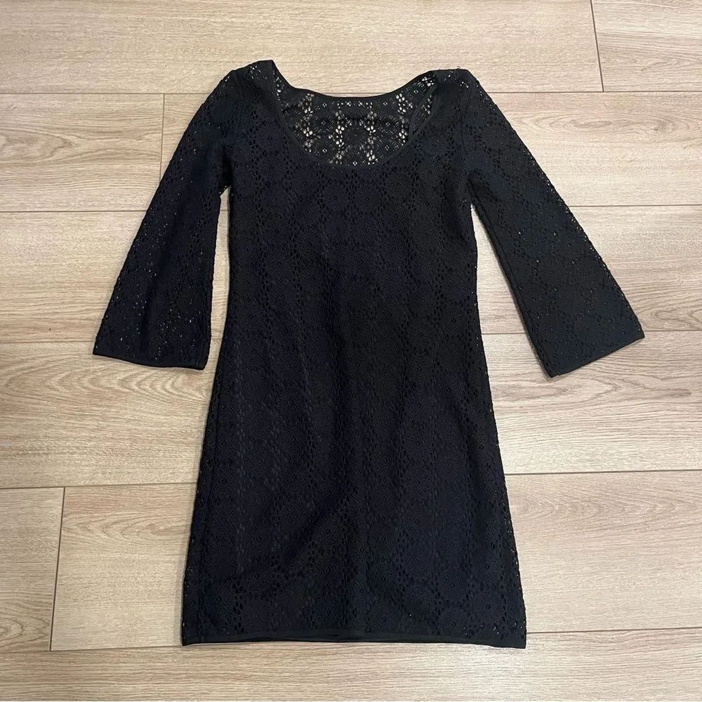 Lilly Pulitzer Topanga Dress Crochet Lace Lined Bell Sleeve Mini Size XS - Image 7