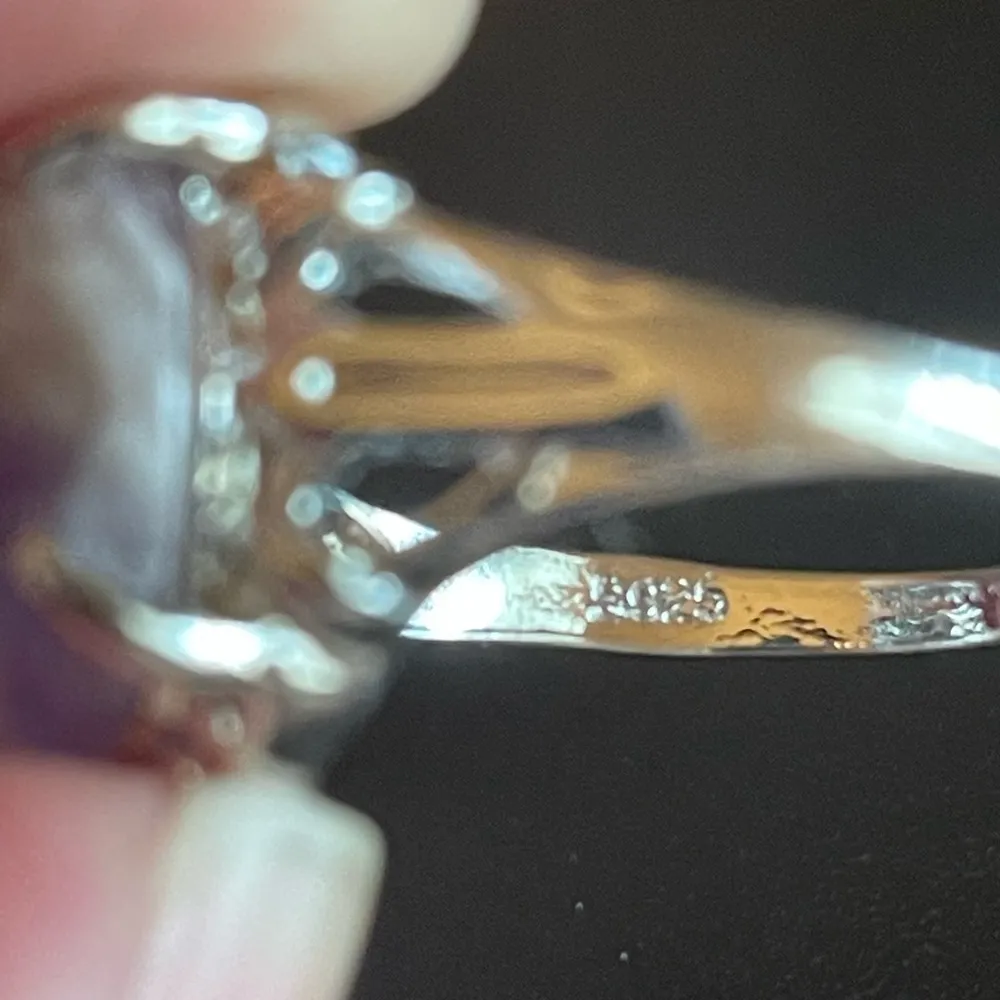 Elegant purple amethyst gemstone ring size 9 Silver - Image 8