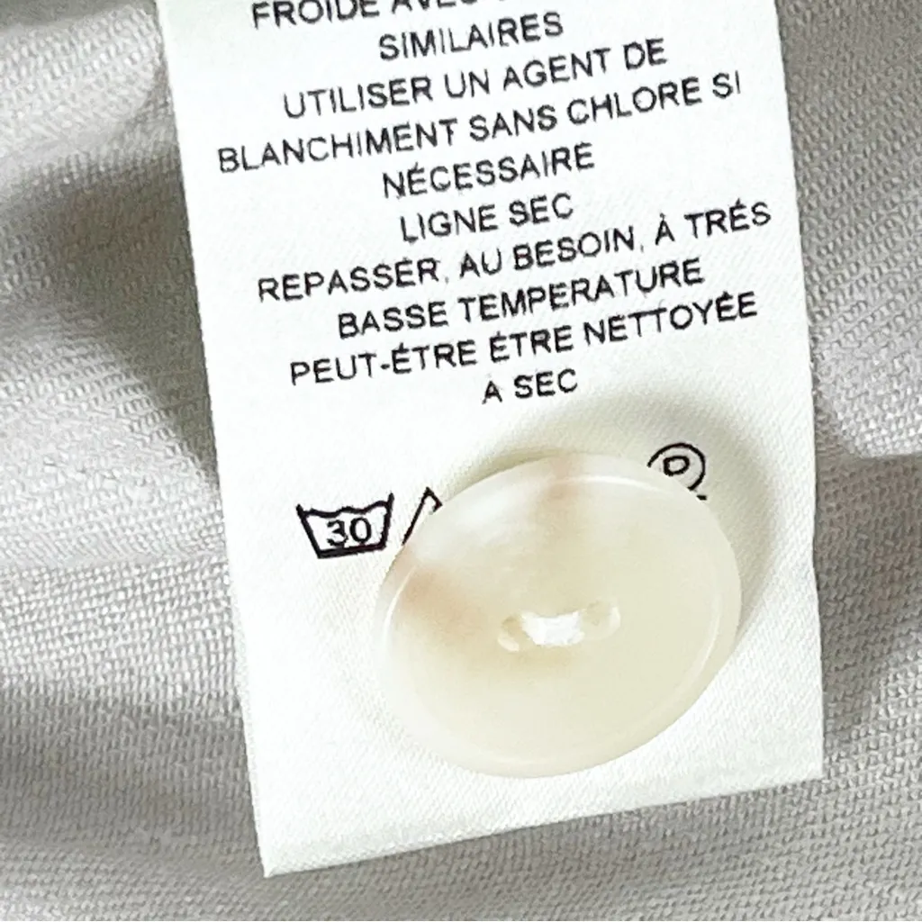 ANTHROPOLOGIE MAEVE Linen Blend Cinch Waist Flap Pocket Full Zip Jacket Medium - Image 6