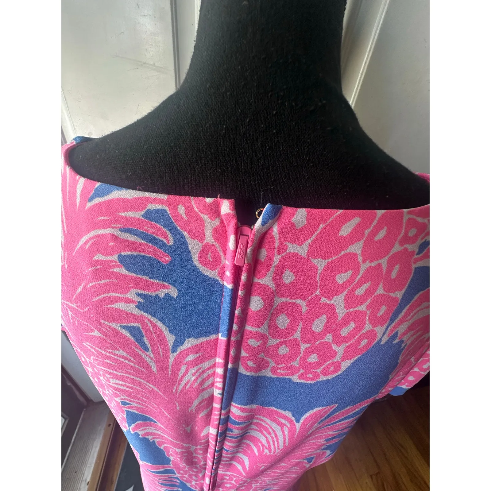 Lilly Pulitzer Blanca Stretch Romper Blue Haven Little Flamenco Print - Image 6