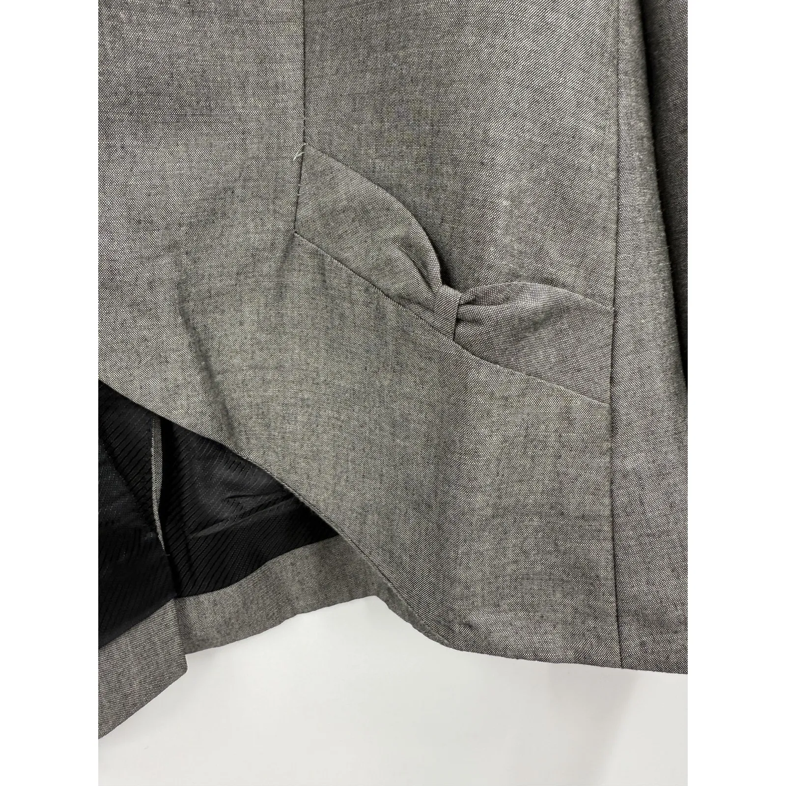 Rebecca Taylor Blazer Womens 6 Gray Bow Pocket Lined Tailored Office Jacket - Image 4