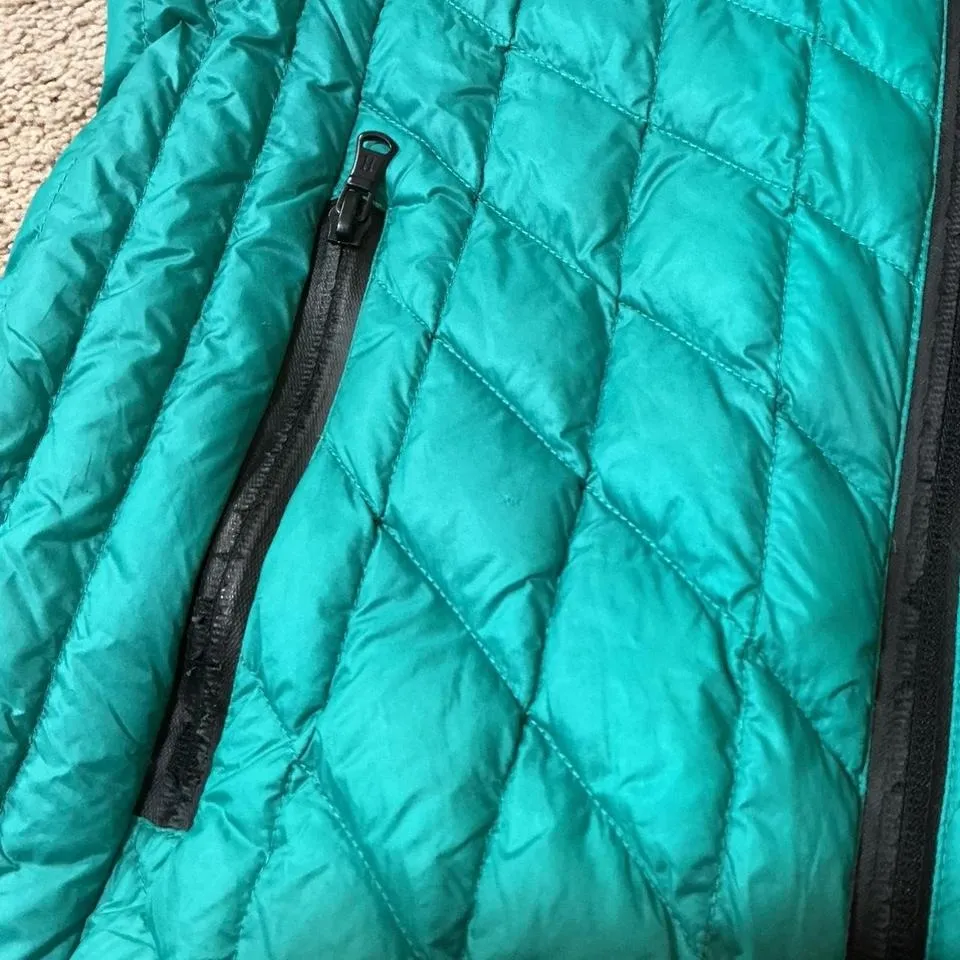 Turquoise Quilted Hooded Puffer Jacket Zip Front Lightweight Casual Outerwear - Image 8