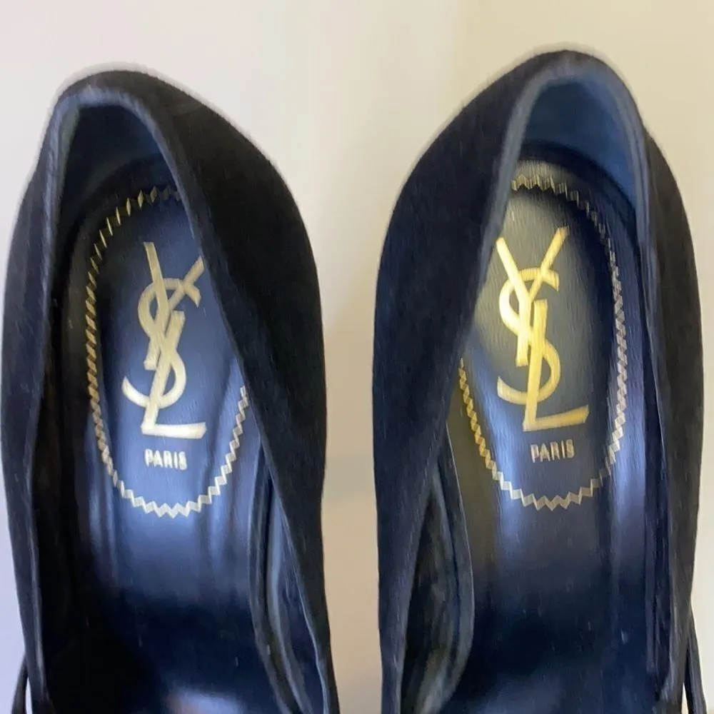 Yves Saint‎ Laurent Babydoll Stiletto Platform Heels D24 - Image 5