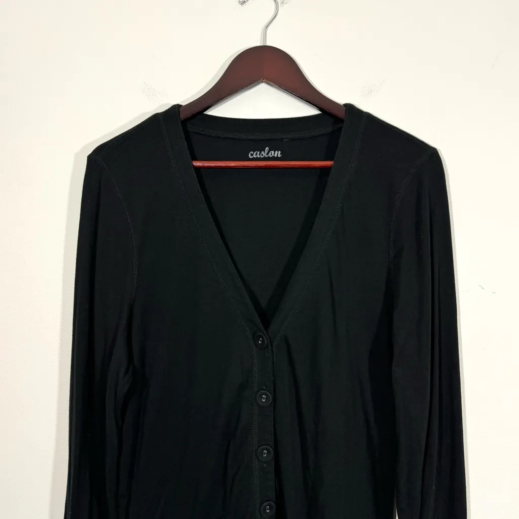 Caslon Pima Cotton Blend Black Cardigan - Image 2
