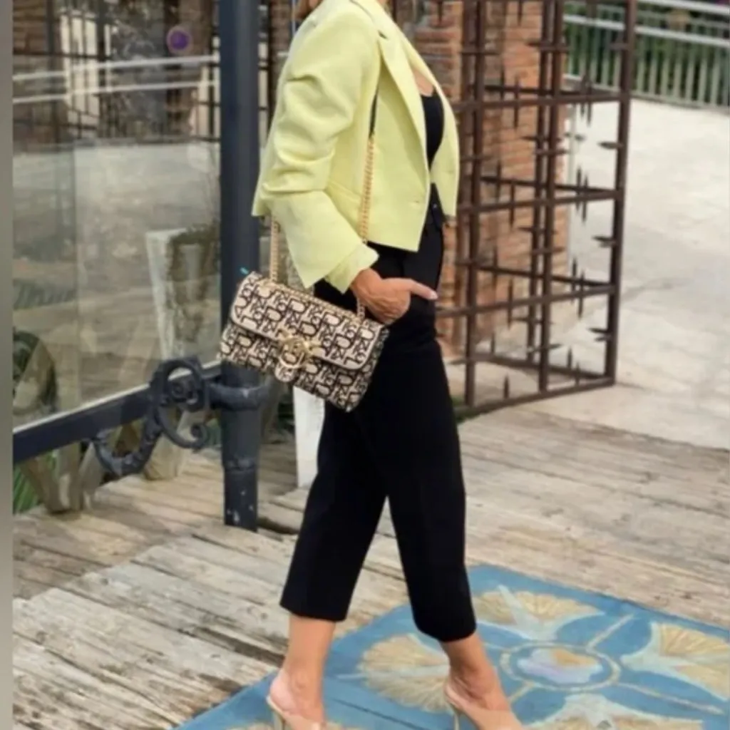 ZARA Cropped Pastel Yellow Blazer Bloggers Favorite XS - Image 11