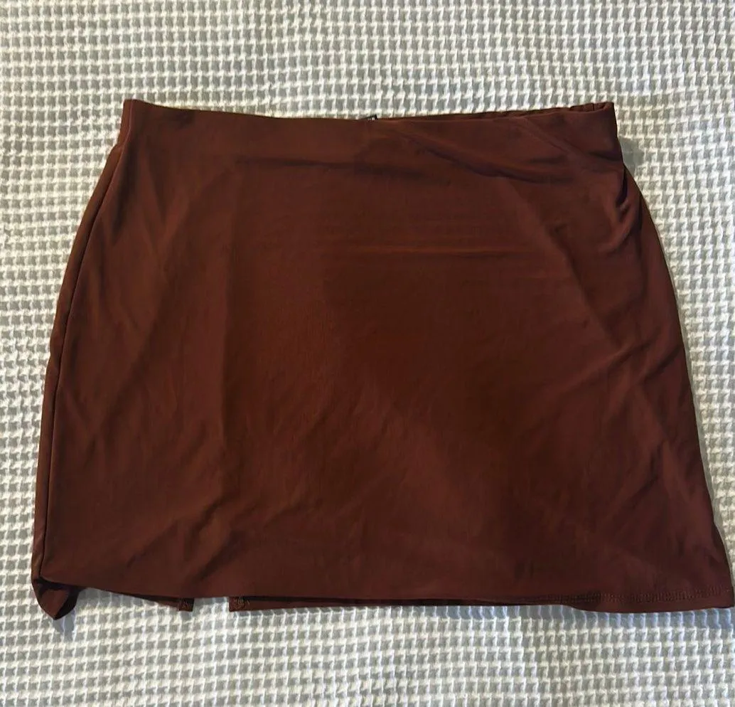 Brown Mini Skirt - Image 2