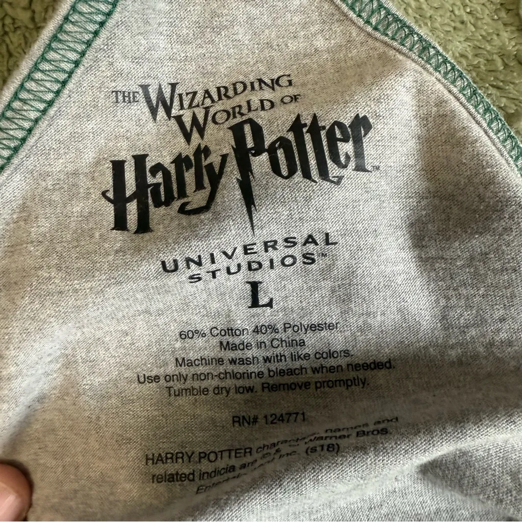 Warner Bros. Harry Potter Slytherin Gray and Green Tank Top L Size L - Image 6