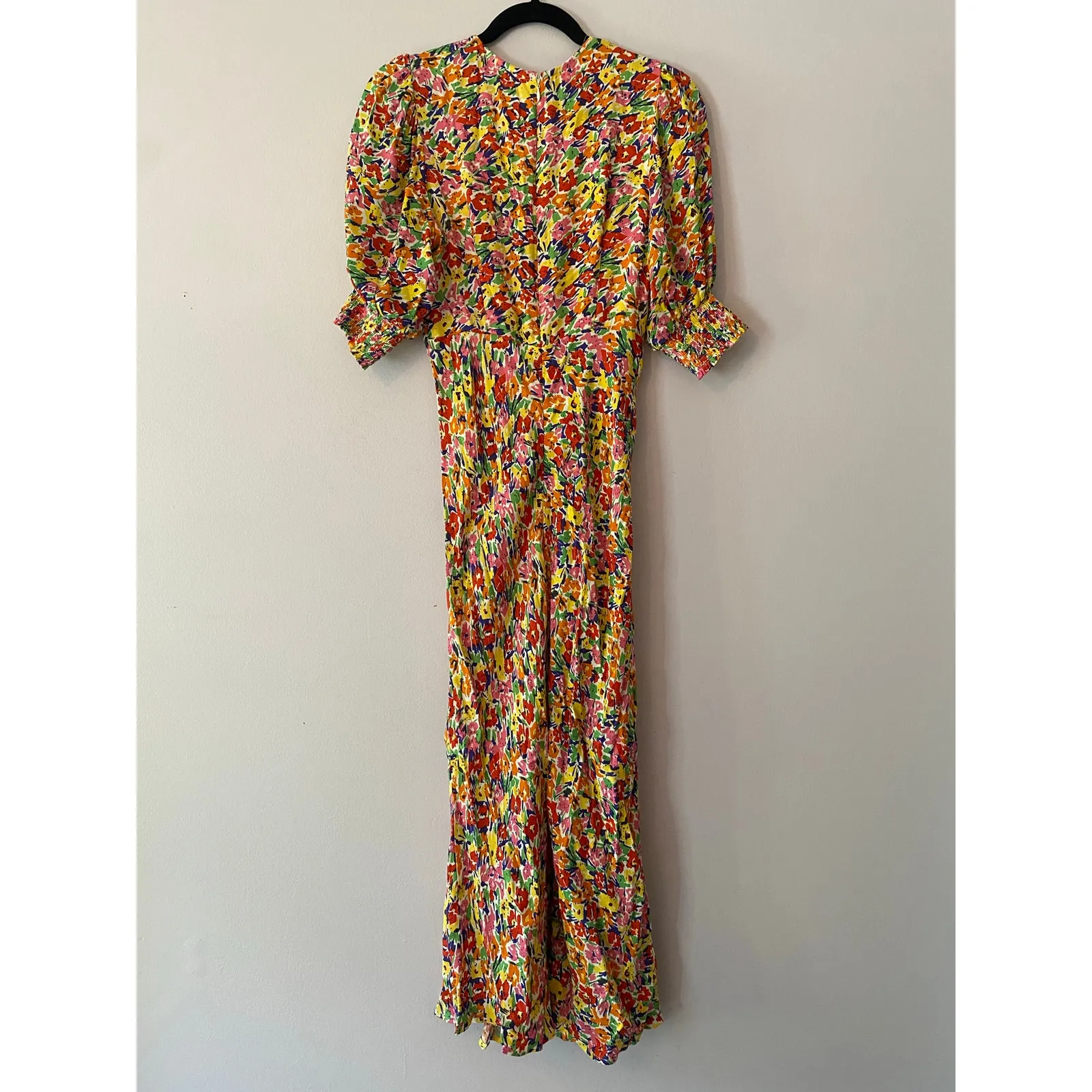 Rixo Target Colorful Floral Short Sleeve Midi Dress V - Image 6