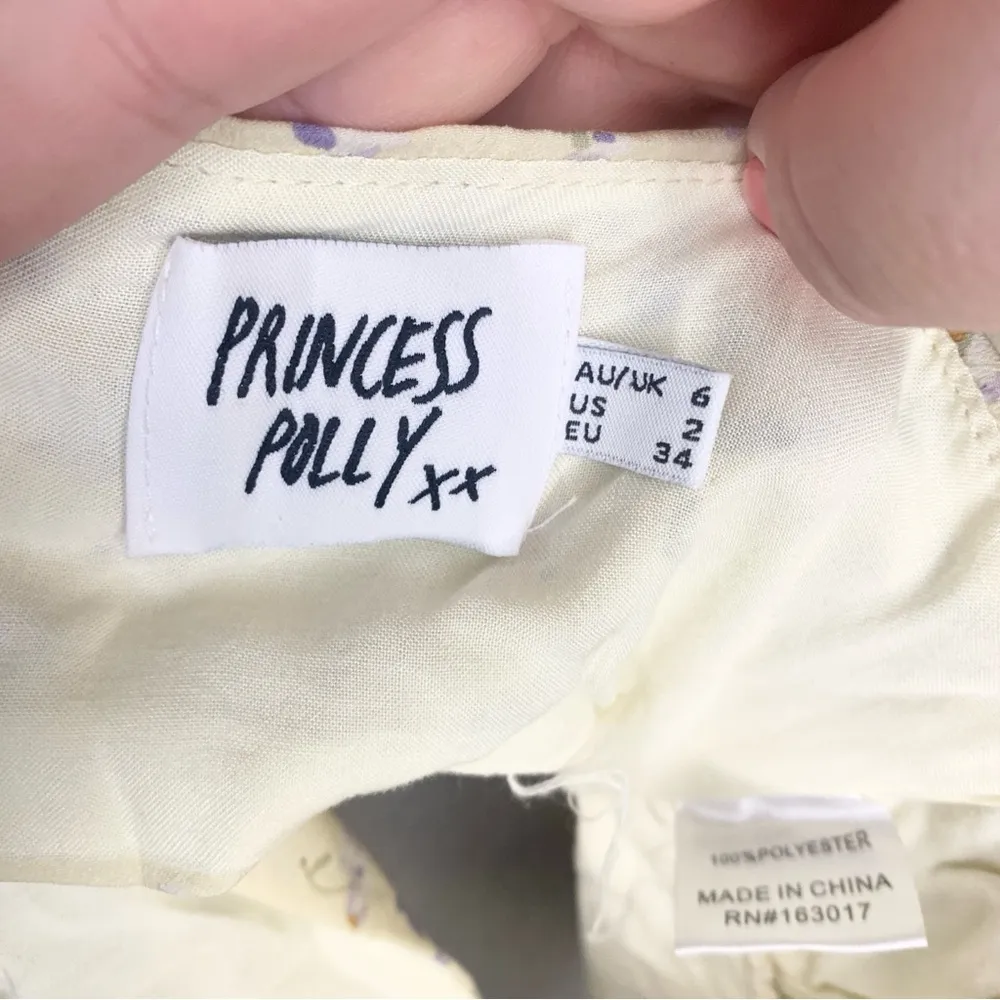 Princess Polly Yellow Floral Bustier Corset Top Mini Cropped Size 2 - Image 4