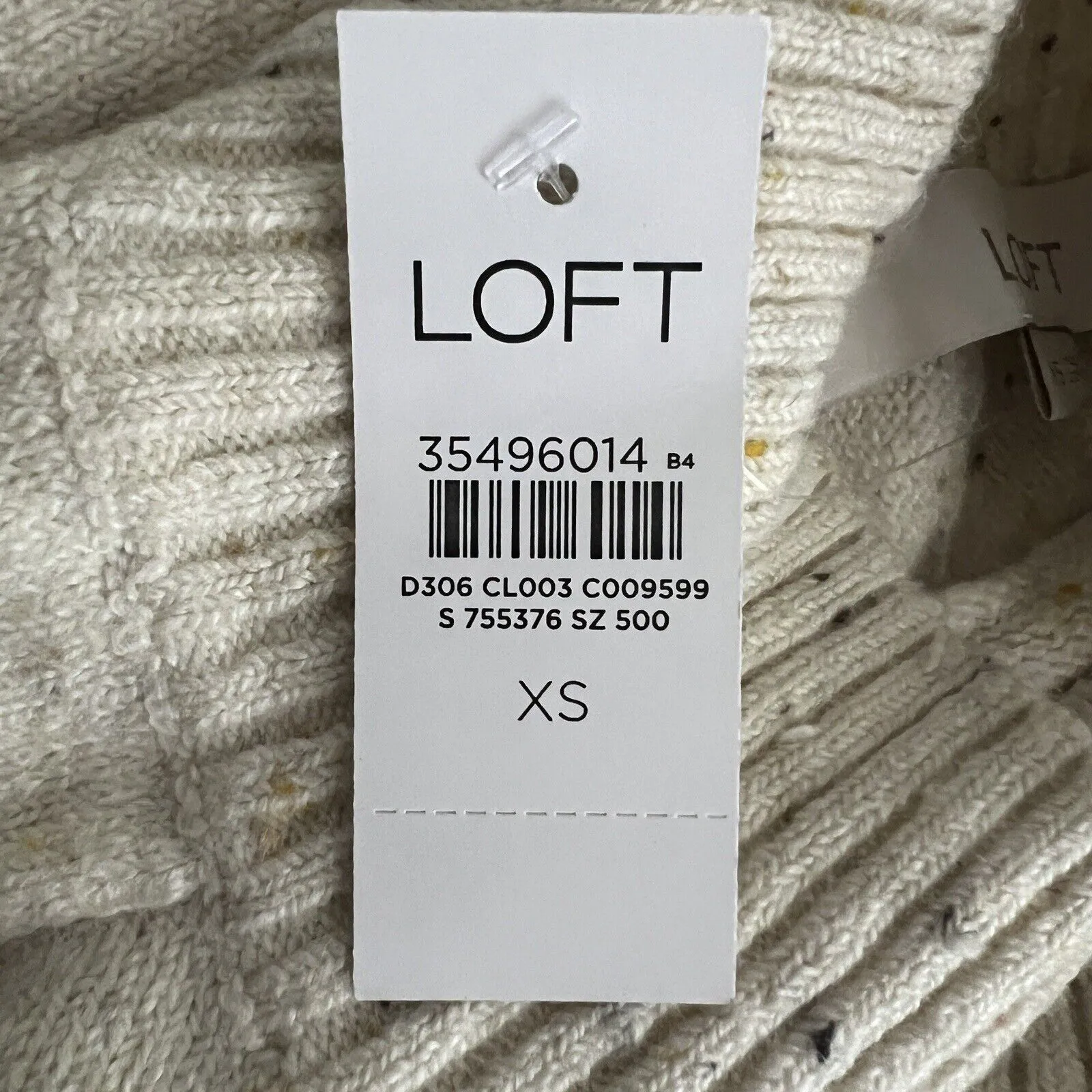 Loft Sweater Womens XS Cream‎ Multicolor Specks Mock Neck Office Casual Preppy - Image 9
