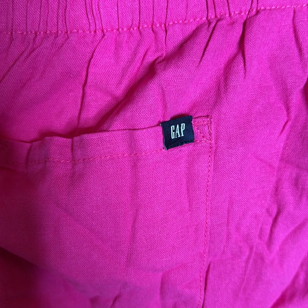 NWT GAP High Waist Linen Blend Very Berry Pink Fuchsia Shorts Size XXL - Image 8