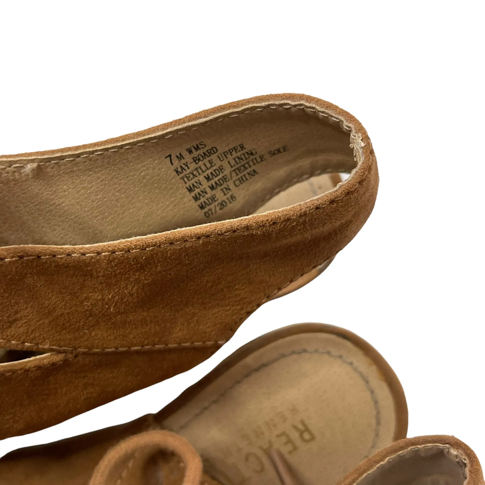 Kenneth‎ Cole Reaction Size 7 Brown Leather Lace Up Tie Chunky Heels - Image 3