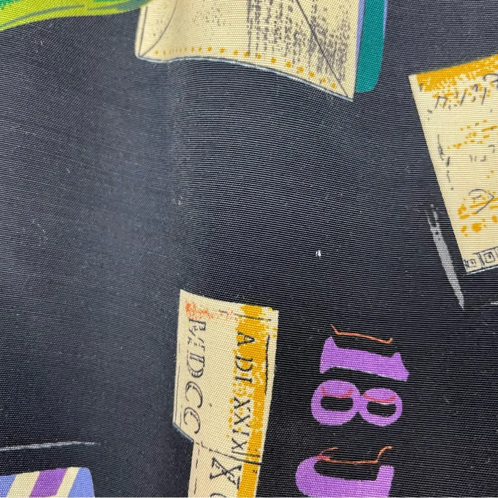 Vintage Novelty Print Dress Stationary Letters Black Sheath Rayon Black Unique‎ Size 6 - Image 10