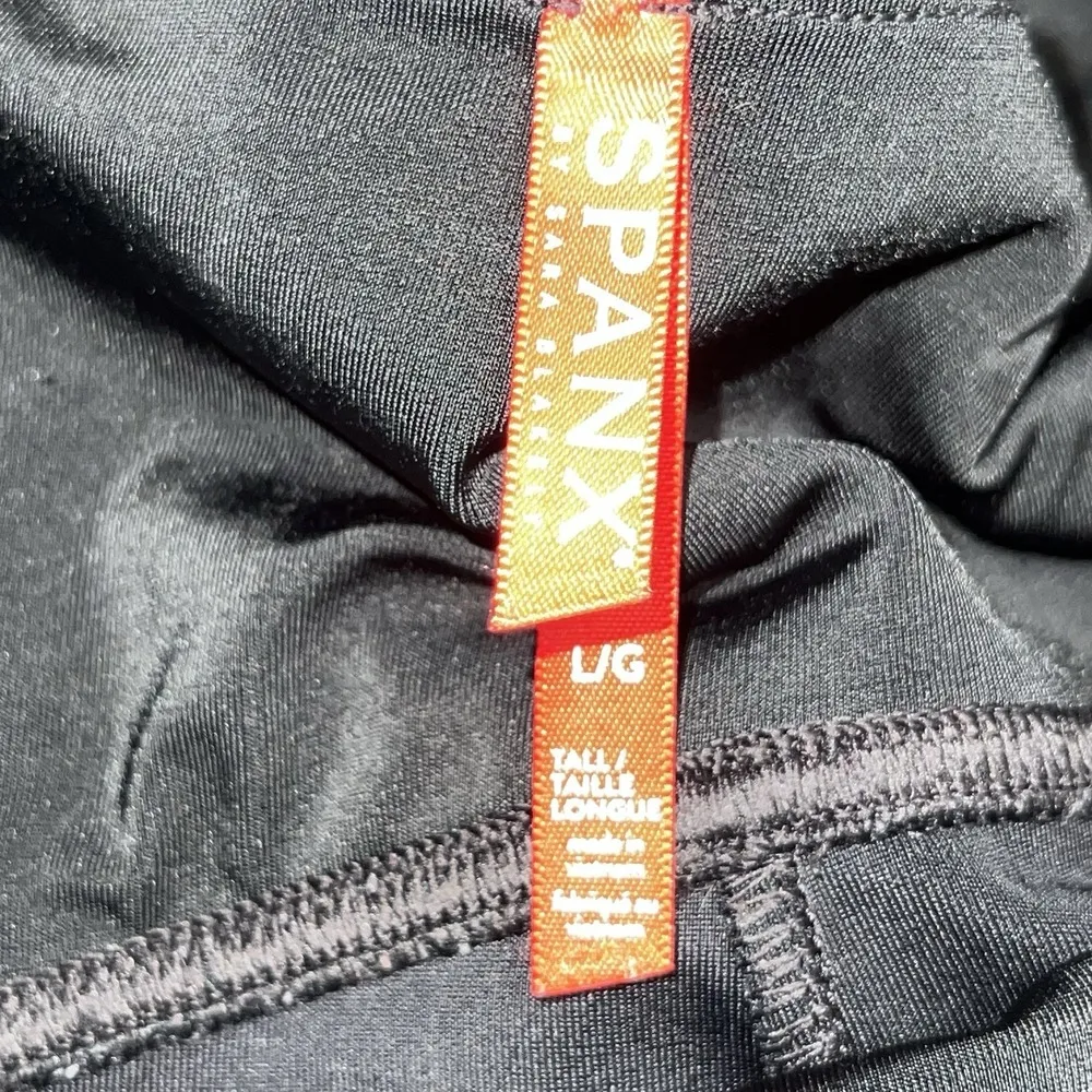 Spanx Women Black Faux Leather Tummy Control Shapewear Pull On Leggings Large LT - Image 8