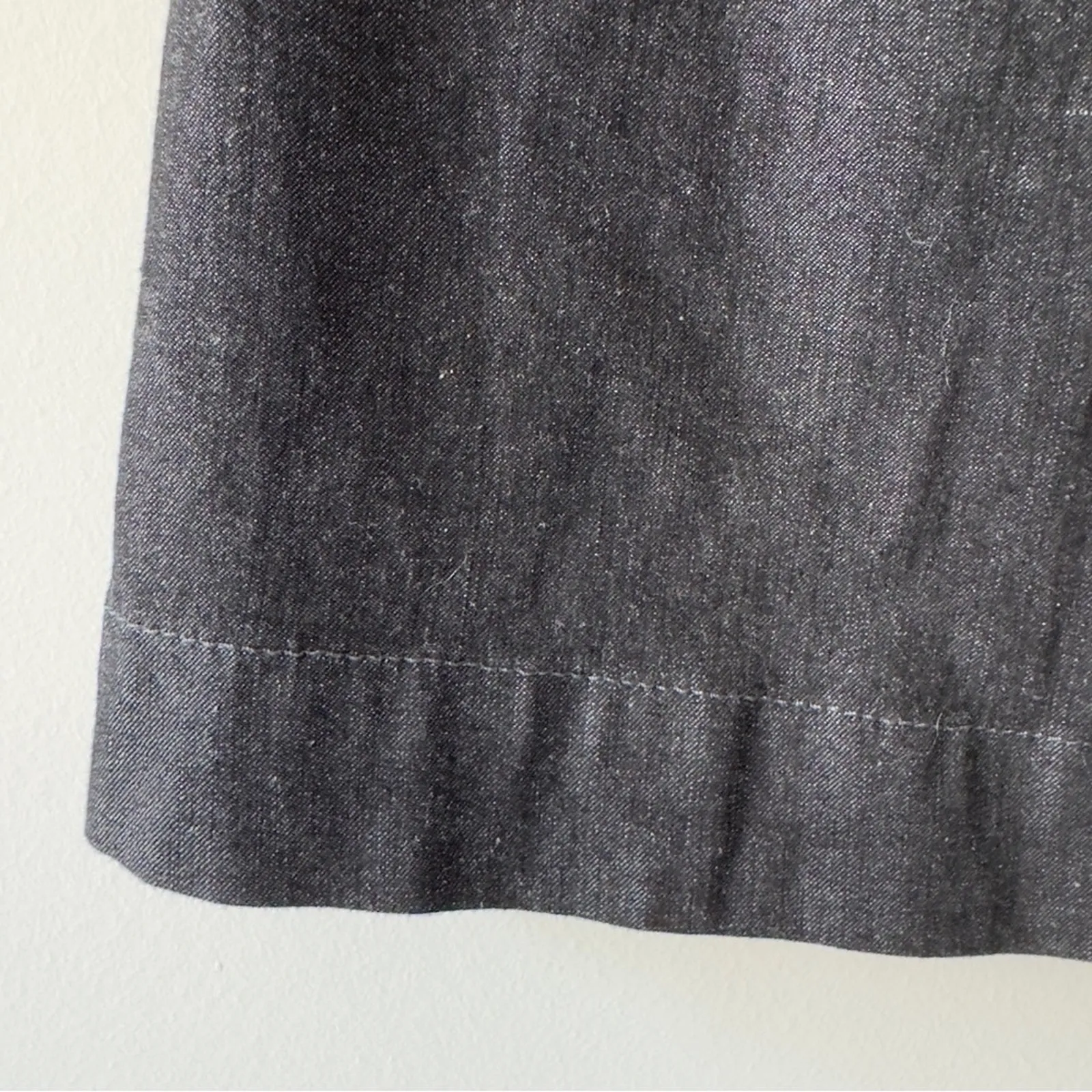 Eileen Fisher Charcoal A-Line Skirt Stretch Denim side zip zipper Jean cotton S - Image 6