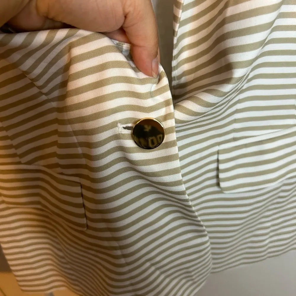 CALVIN KLEIN BEIGE STRIPED BLAZER - Image 6