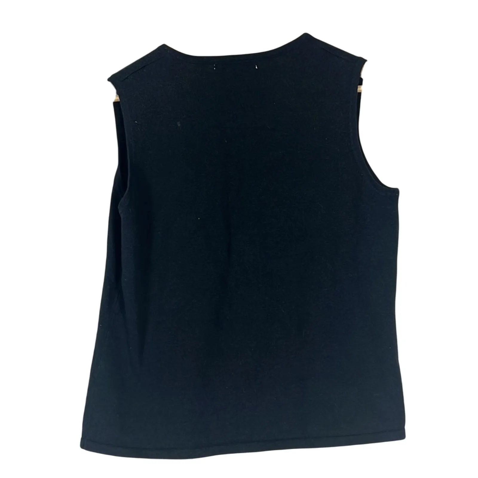 Mercer Street Studio Zip Up Sweater Vest Womens PM Black Embroidered Christmas Size undefined - Image 4