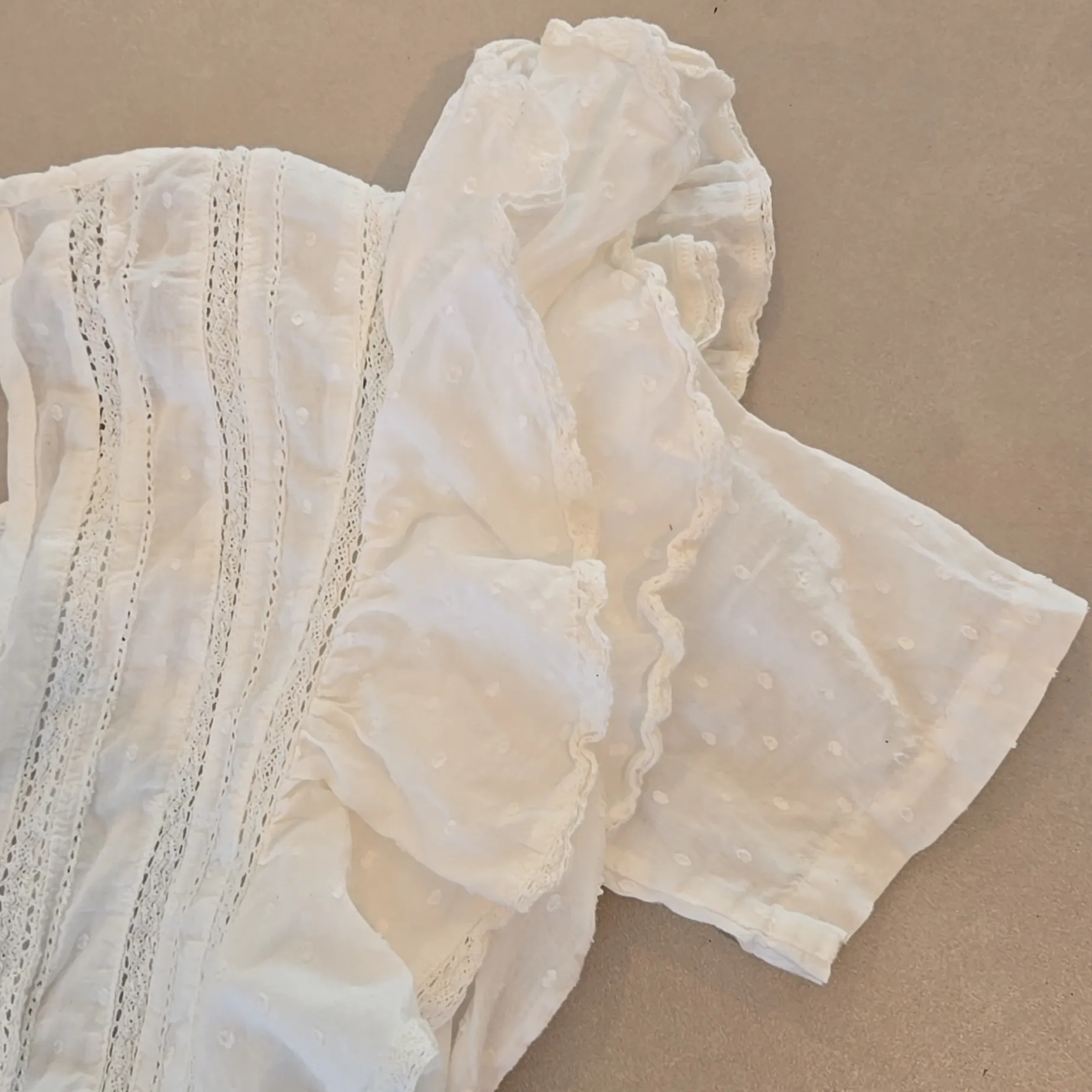 LoveShackFancy Natasha Dress in White Ruffled Mini Dress Size XS - Image 9