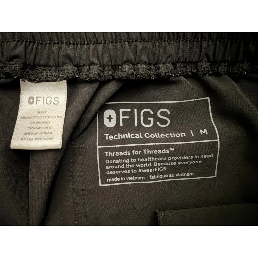 Figs Technical Collection Straight Pants Black size Medium - Image 5