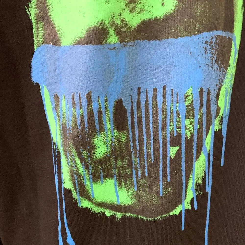 Unlabeled Skull Drip Graphic Chunky Hoodie in Black Size XS - Image 11