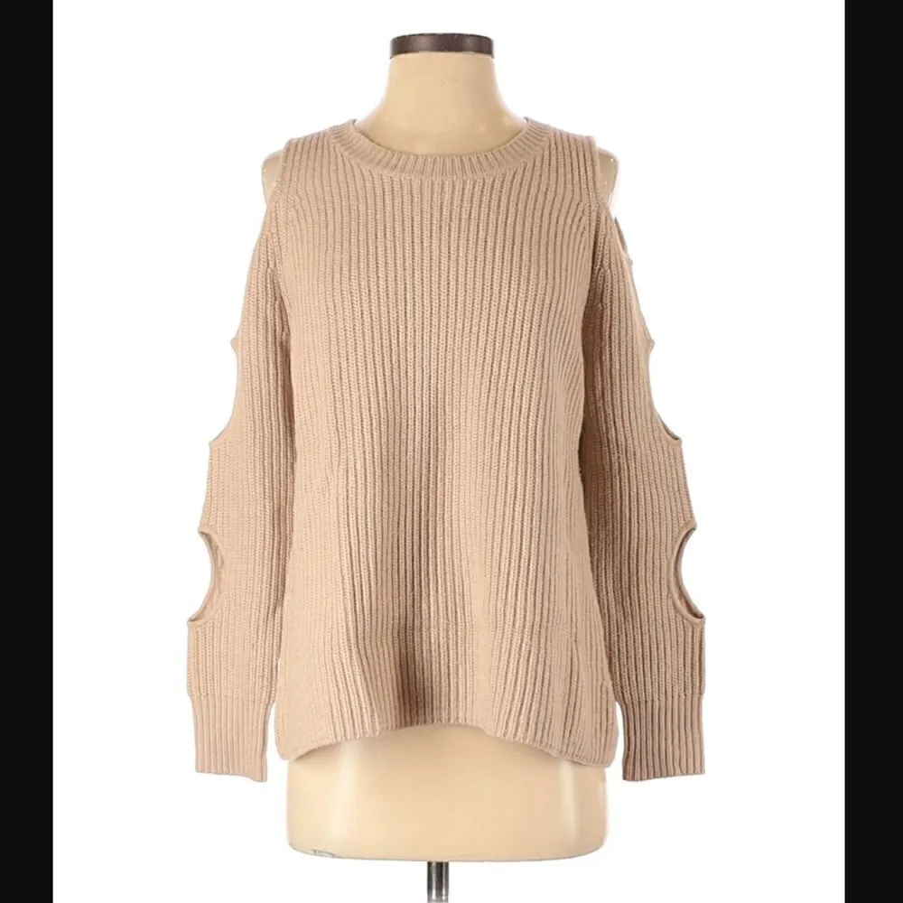 Zoe Jordan Sweater XS Galileo Wool Cashmere Cold Shoulder Cutout Sleeves Knit - Image 2