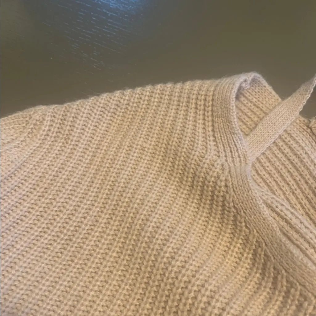 Zaful Cream Off-the-Shoulder Sweater with Twist‎ Front - Image 9