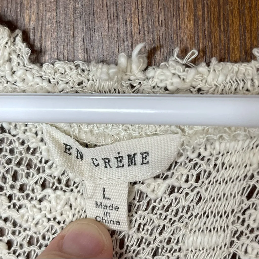 En Créme Woman’s Lightweight Rustic Vibes Blouse Size Large White - Image 3