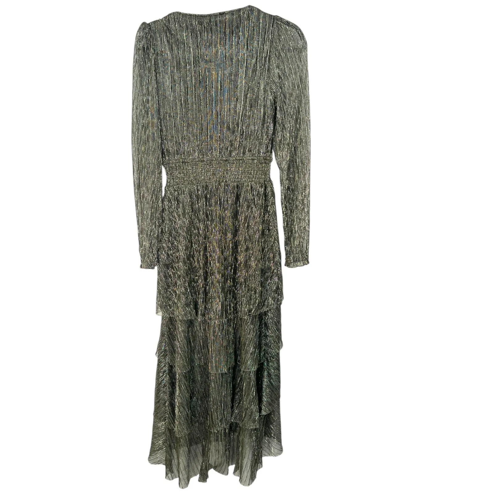 NWT Dress Forum  | S | Dress Misi Metallic Layered Ruffle Glitter V Neck Holiday - Image 5