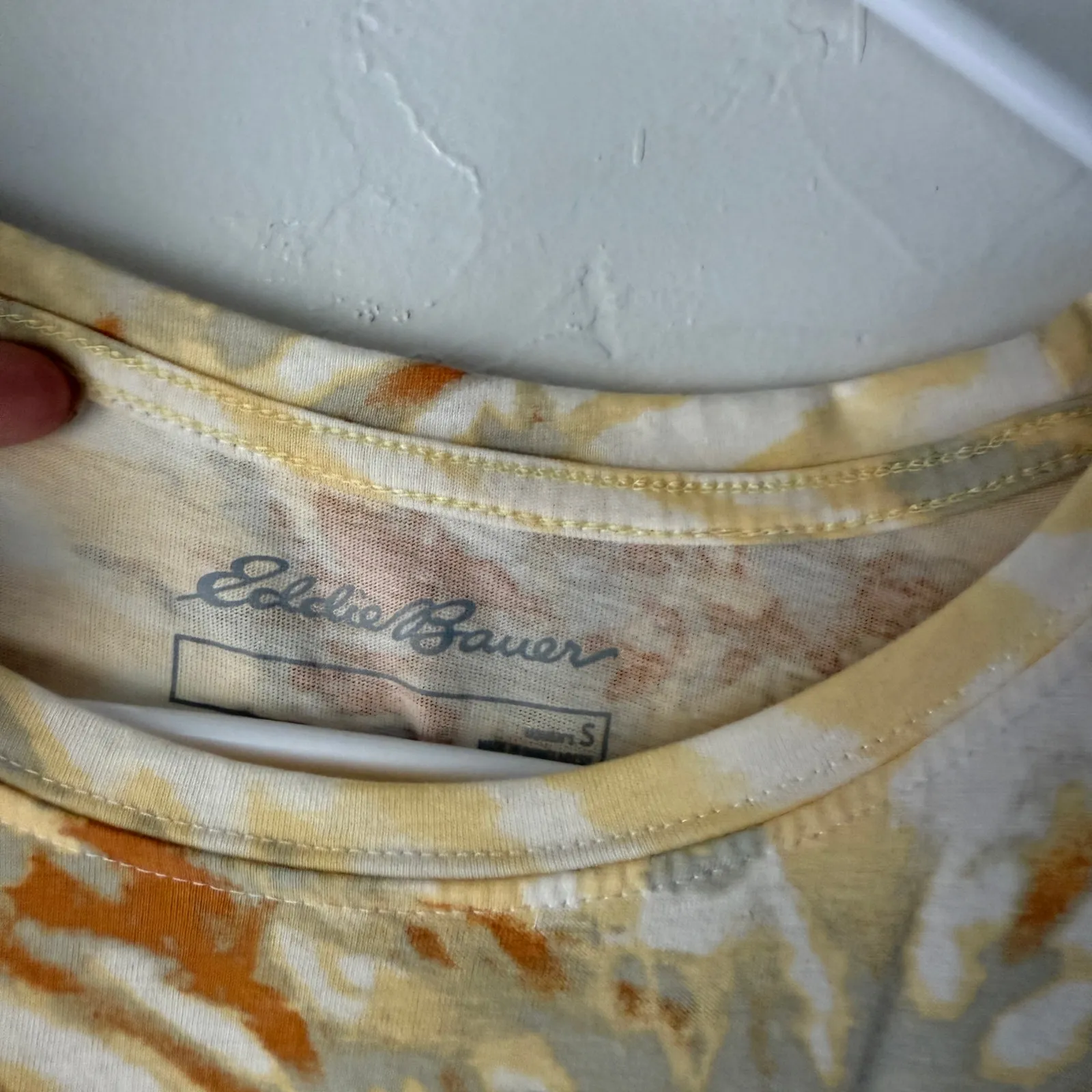 Eddie Bauer Tie-Dye T-Shirt Dress Size Small‎ Yellow Orange Casual Cotton - Image 4