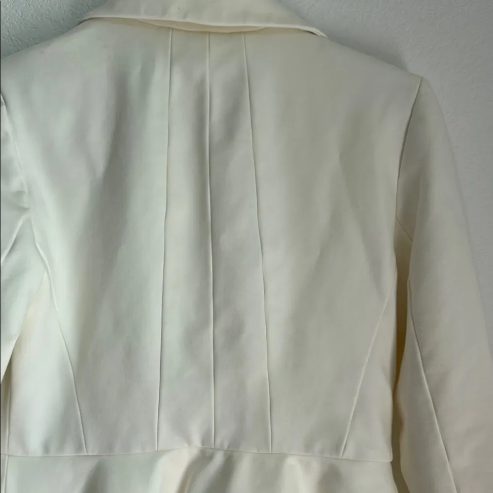 Black Label Cream and Gold Leather Moto Jacket - Image 8