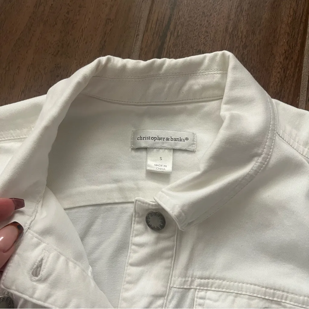 White lightweight Jean jacket size S - Image 3