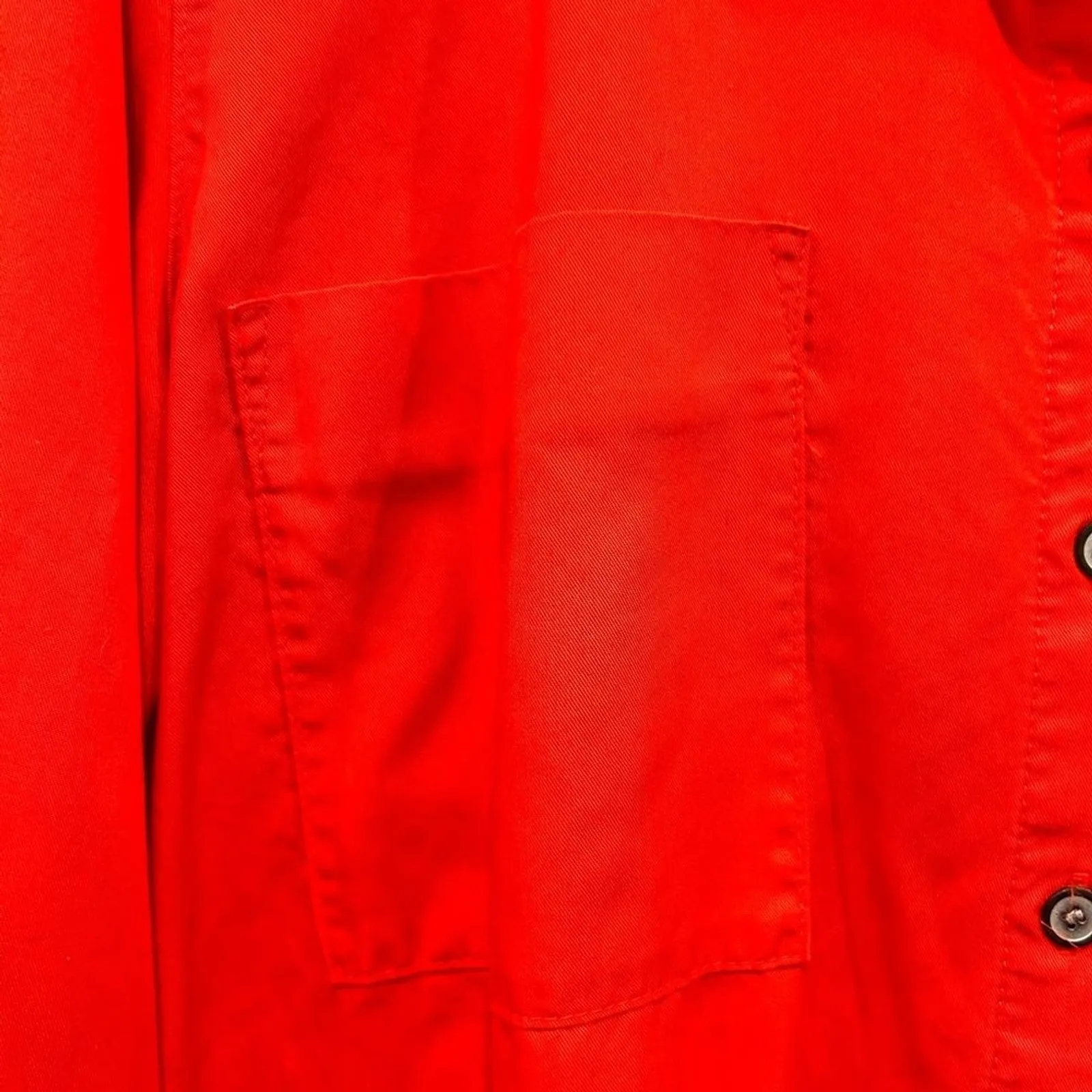 Multiples  Womens Orange Button Down Long Sleeve Tie Front Shirt Lyocell Sz L - Image 6