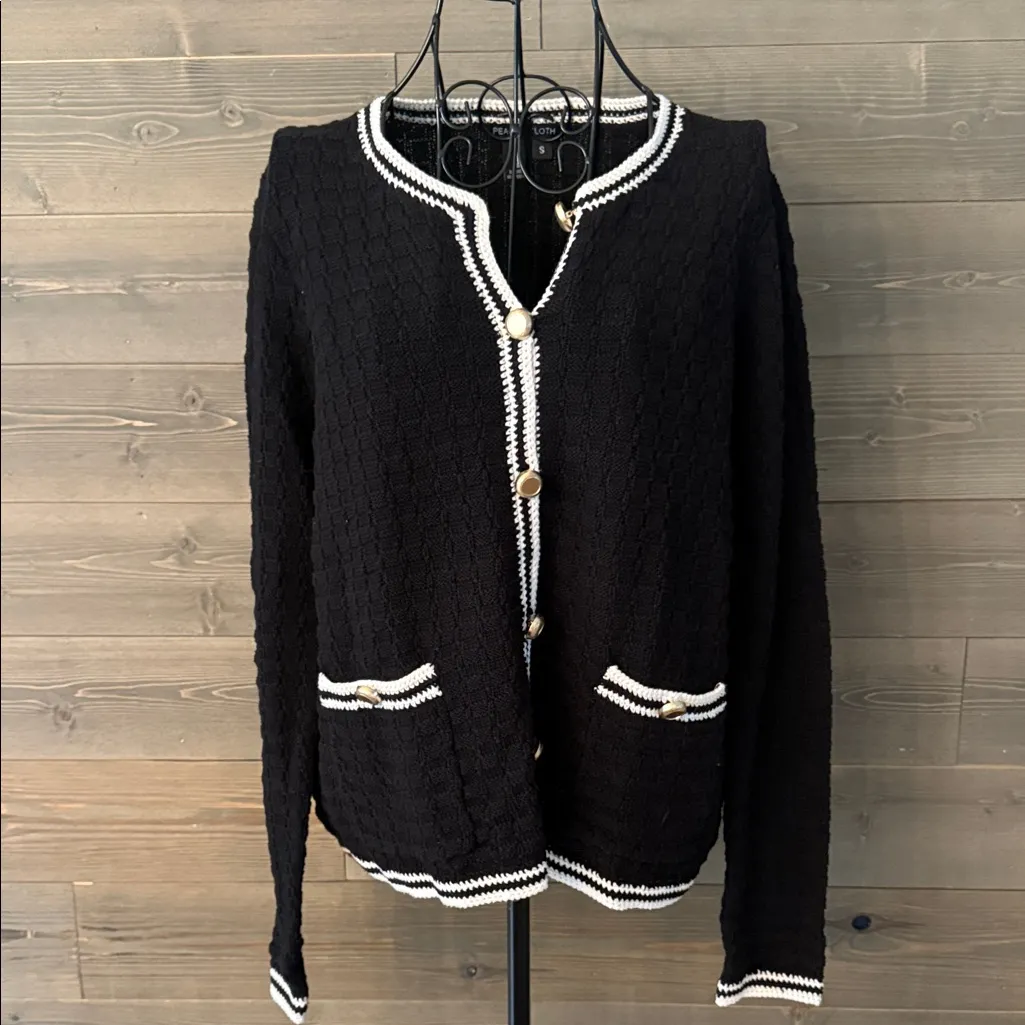 Peace of Cloth CROCHET DETAIL CARDIGAN Black Size undefined - Image 2