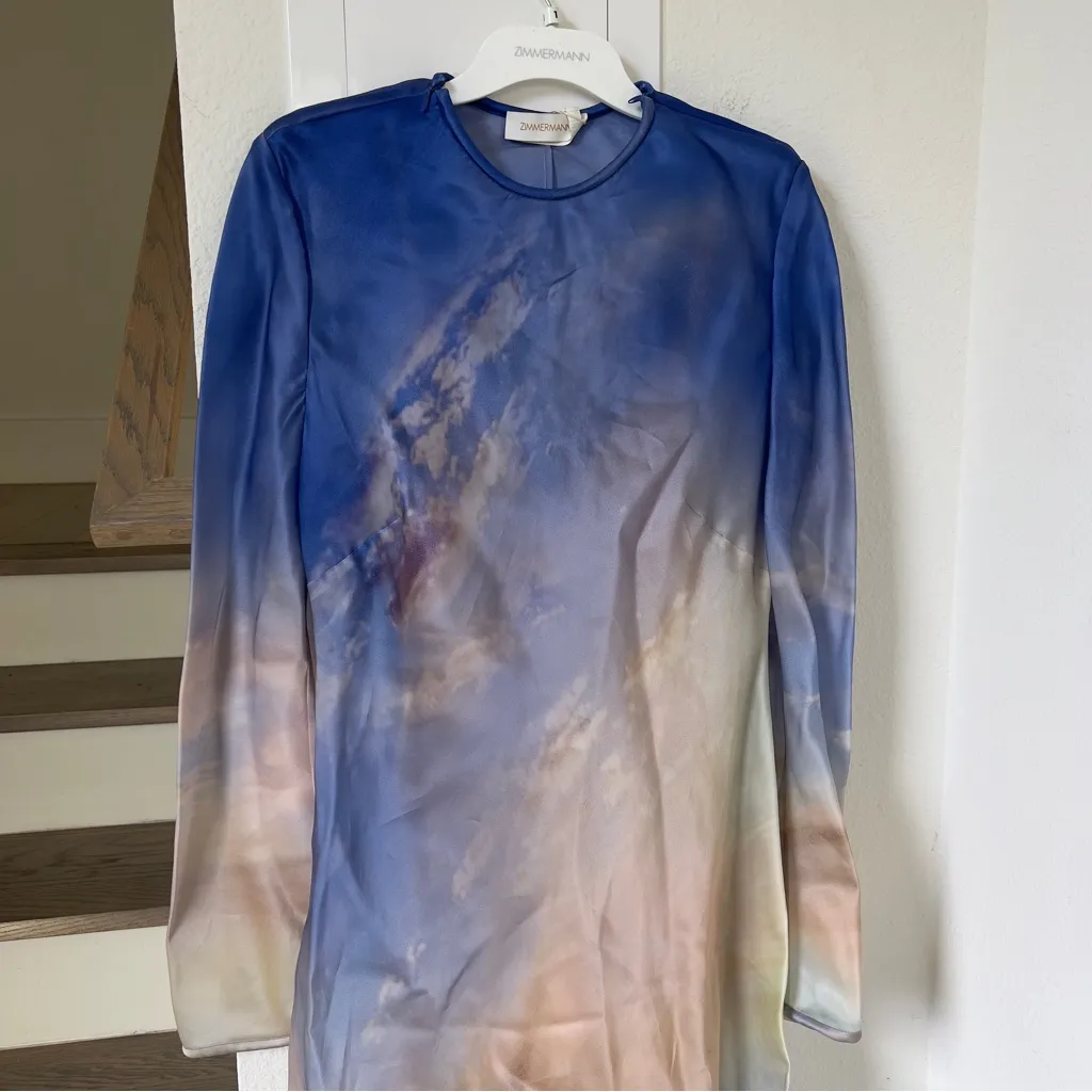 NWT Zimmermann Tama Bias Long Sleeve Slip Maxi Dress in Vanilla Sky Sz 10 - Image 7