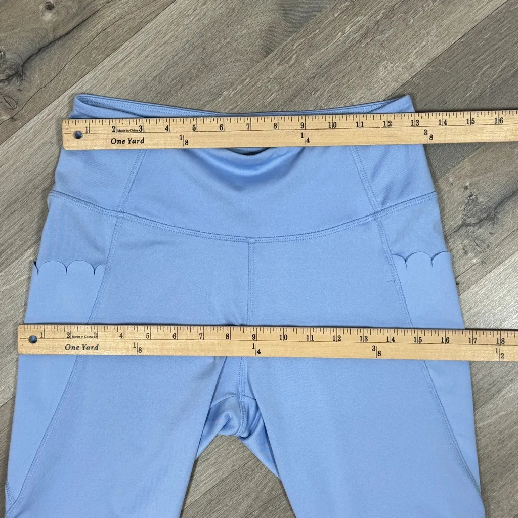 Crown & Ivy Scalloped Hem Pocket 7/8 Leggings Powder Blue Small‎ - Image 10