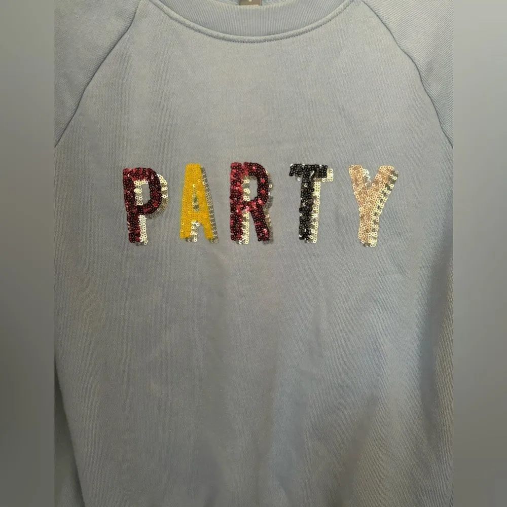 Aerie blue sequin PARTY sweatshirt M - Image 11