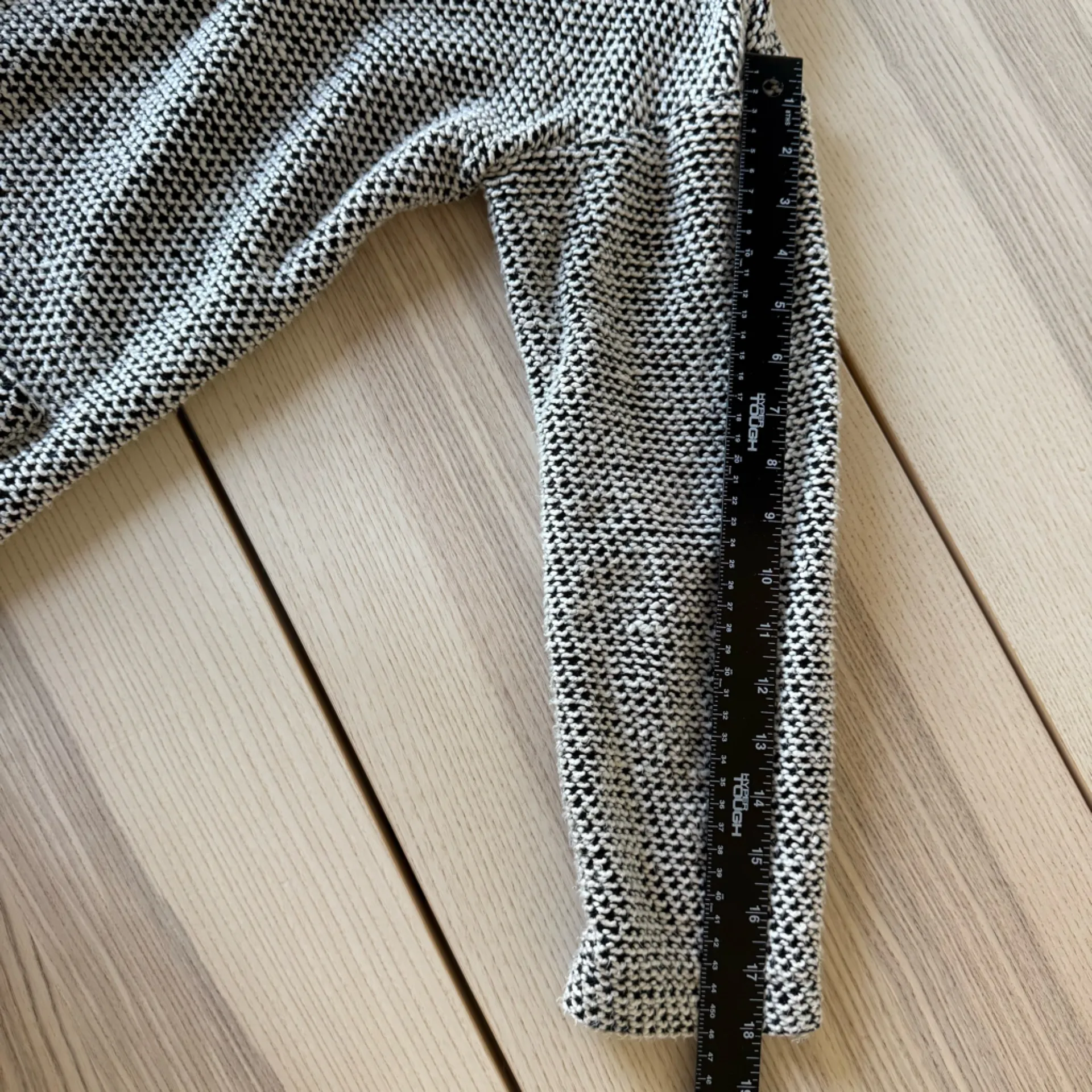 MARINE LAYER Birdseye Knit Cardigan Sweater Coat Size X-L Black White Contrast - Image 7