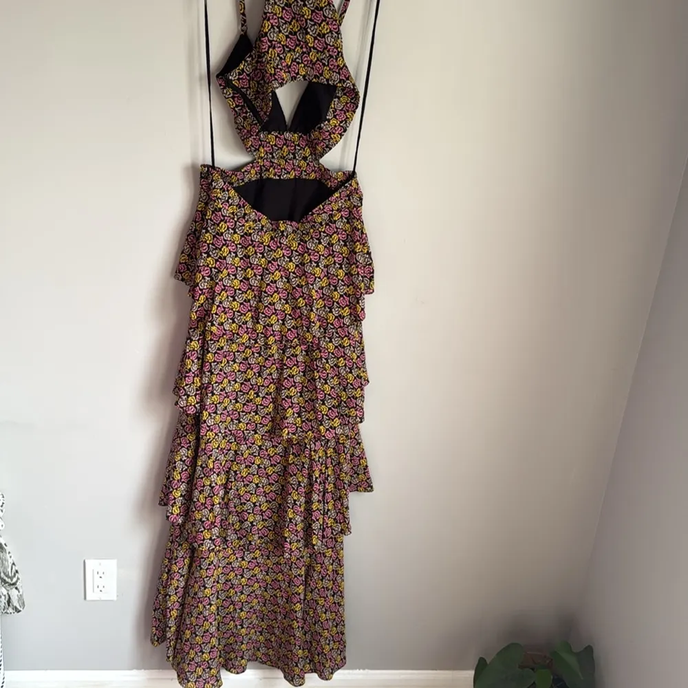 A.L.C. Titus silk maxi Dress in Pink Multi 8 - Image 3