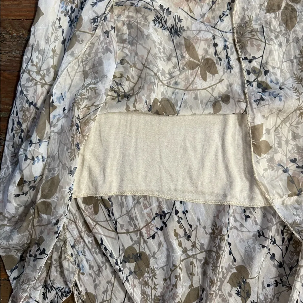 Gigi Moda Made in Italy Silk Blend Floral Flowy Dress ~ Size Medium 💛🍄 White - Image 8