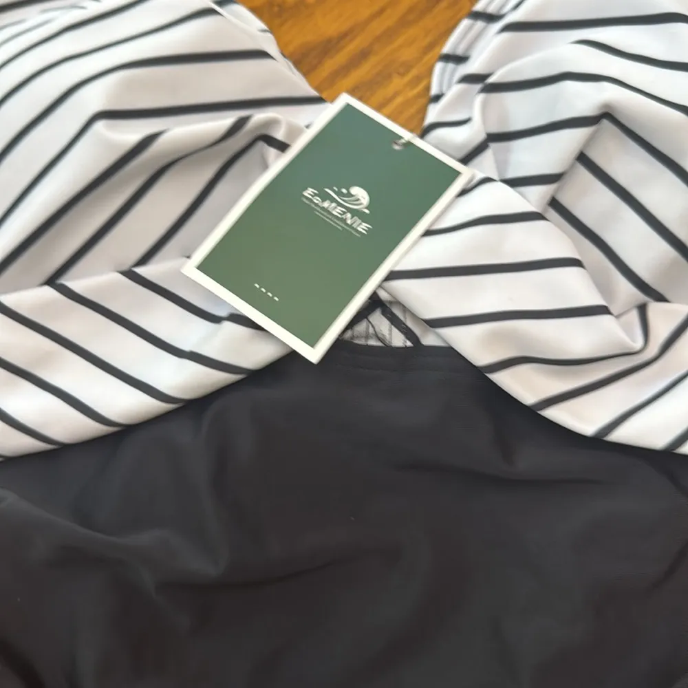 Eomenie One Piece Swimsuits Tummy Control Ruched Push Up Tie Back nwt White - Image 6