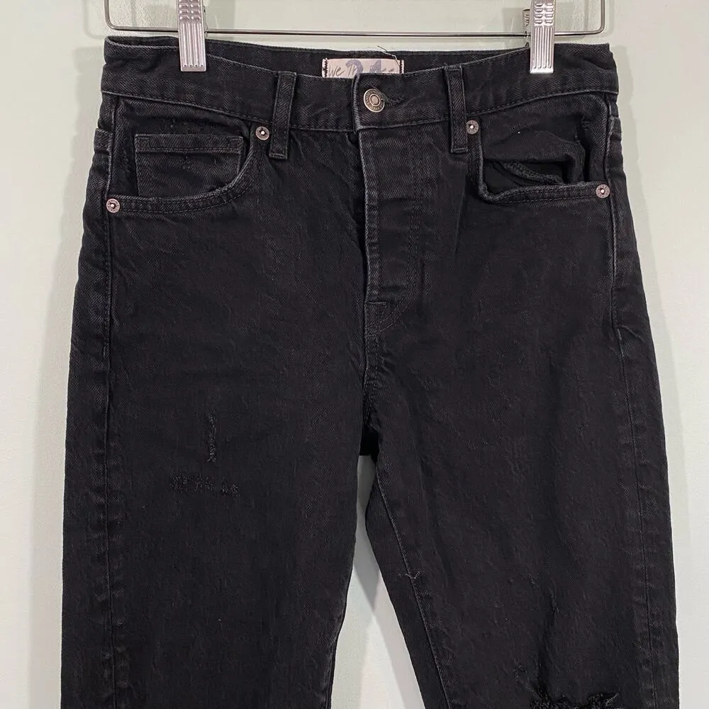 Free People We The Free Women's Black Distressed Bren Boyfriend Jeans Size 24 - Image 3