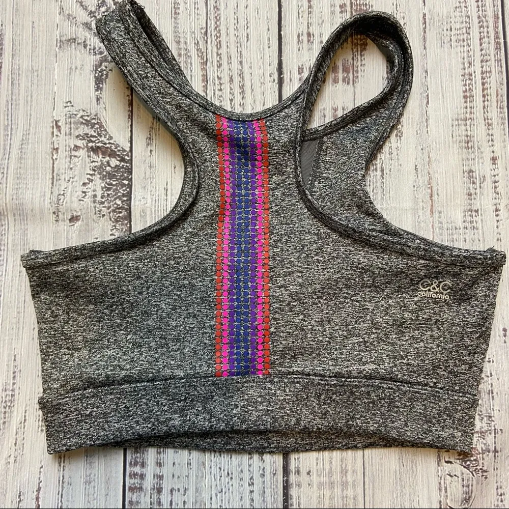 C&C California Heather Gray Mesh Sports Bra. Size XSmall. - Image 3