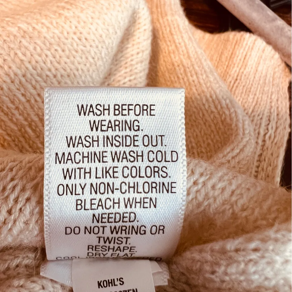 Croft & Barrow Size Large Petite Cream Color Long Sleeve Boat Neck Sweat… - Image 10