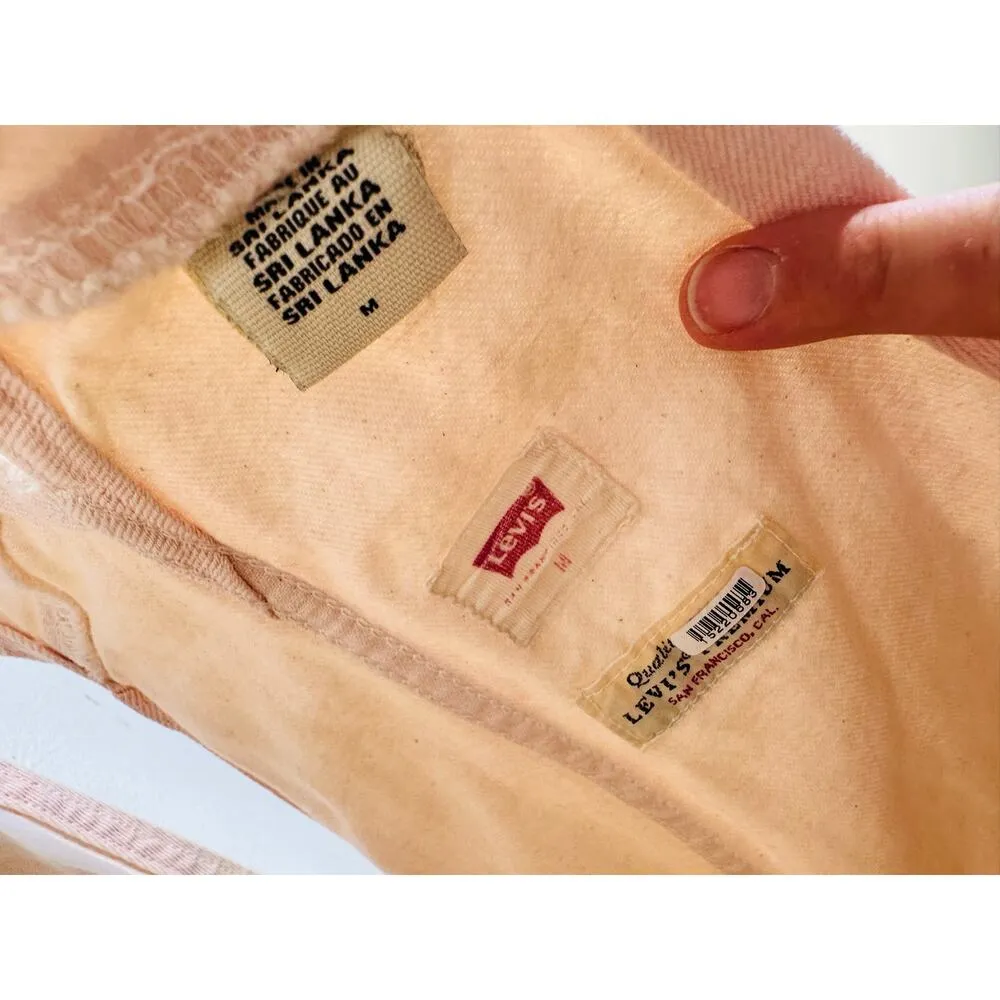 Levi's Beige Light Pink Square Neck 100% Cotton Hendrix Denim Dress Size Medium - Image 9