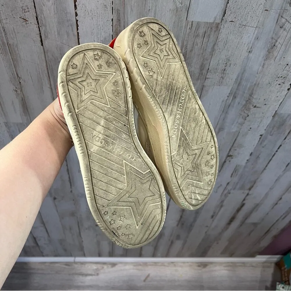 Scotch & Soda Elliot Red White Blue Leather And Suede Sneakers Womens 5 - Image 5