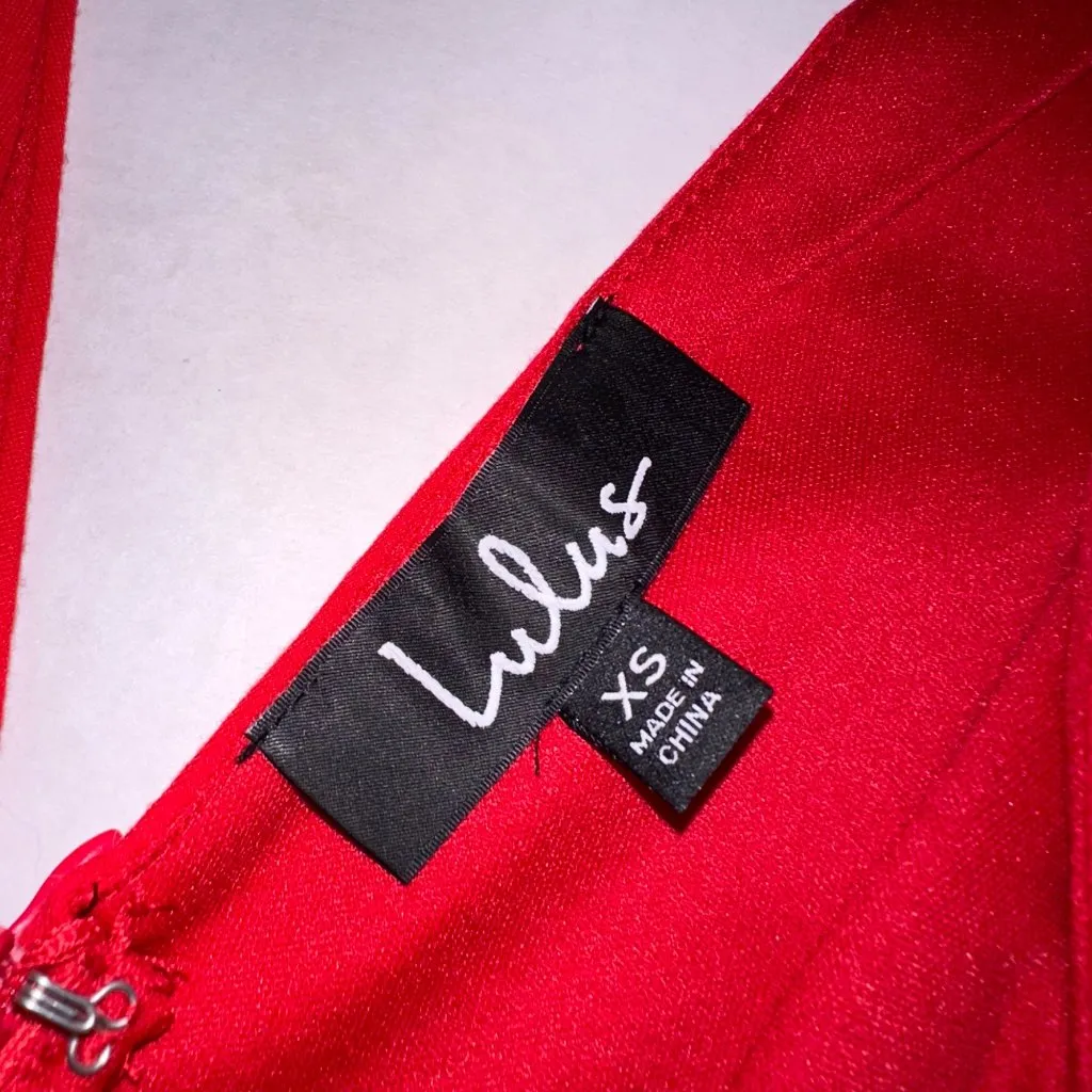 Lulus Little Red Sleeveless V-Neck Swing Mini Dress‎ Womens XS - Image 6